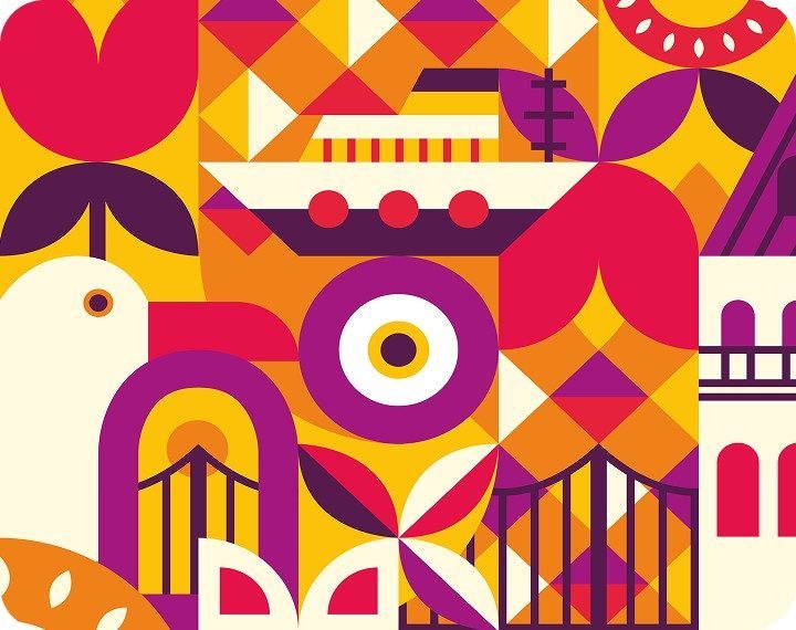 Geometric Cities — vectoral art illustration