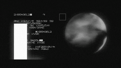 Projection animation of the futuristic visual language on the gallery wall